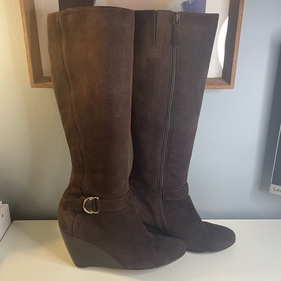 Cole Haan Brown Heeled Boots - Picture 1 of 6